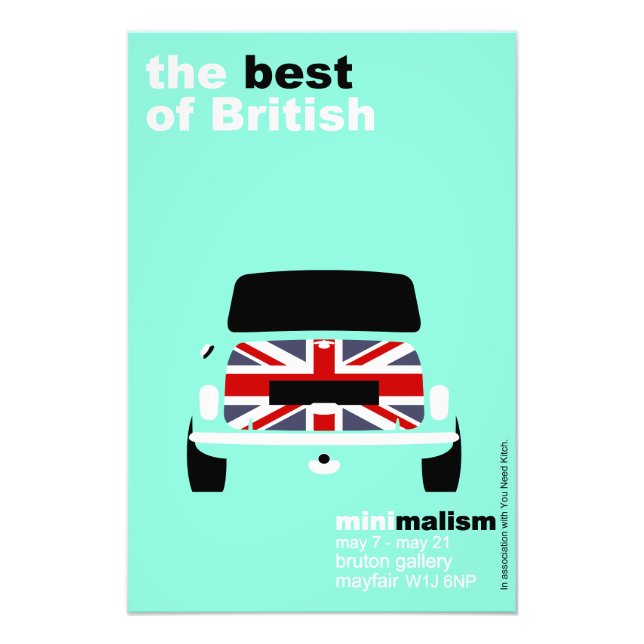 Classic Original Mini Cooper minimalist art Poster (Devant)