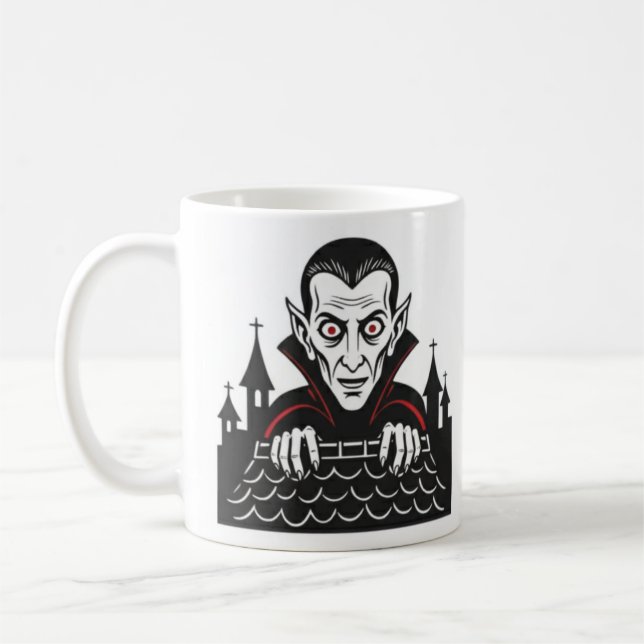 Classic Peeking Vampire Mug  (Gauche)
