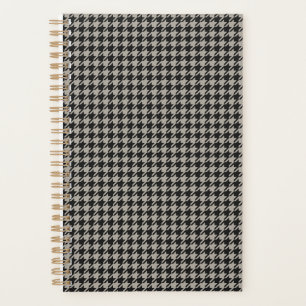 Classic Pepita Houndstooth Motif Black Grey