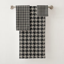 Classic Pepita Houndstooth Motif Black Grey