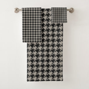 Classic Pepita Houndstooth Motif Black Grey