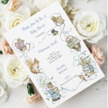 Classic Peter le lapin Baby shower Invitation