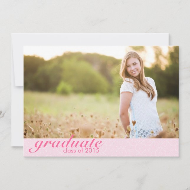 Classic Pink Faire-part de graduation - Invitation (Devant)