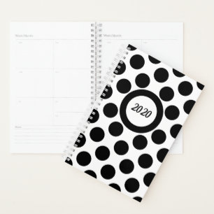 Classic Polka Dot Noir Blanc Planner