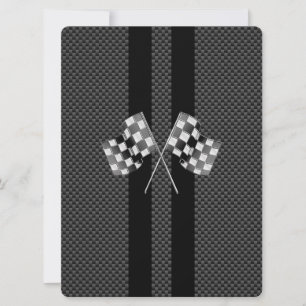Classic Racing Flags Stripes en fibre de carbone