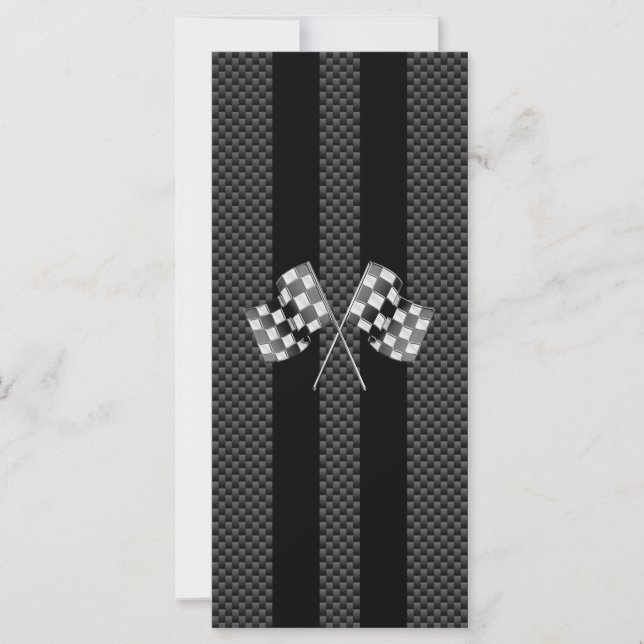 Classic Racing Flags Stripes en fibre de carbone (Devant)
