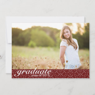 Classic Red Graduation Faire-part - Invitation
