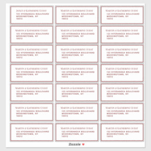 Classic Red Guest Mailing Étiquettes 21 Par Feuill