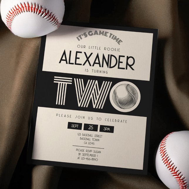 Classic Retro Black Baseball Budget 2e anniversair (Créateur téléchargé)