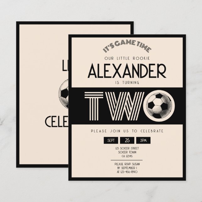 Classic Retro Black Soccer Budget 2e anniversaire (Devant / Derrière)