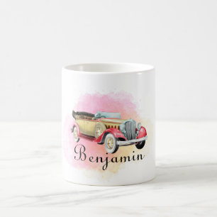 Classic Retro Car Nom personnalisé Mug