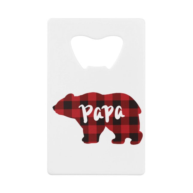 Classic rétro papa ours rouge noir plaid (Devant)