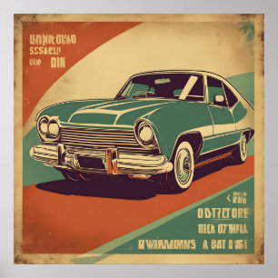 Classic rétro poster de voiture vintage