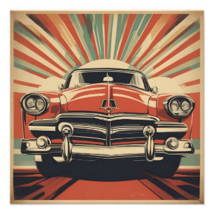 Classic rétro poster de voiture vintage