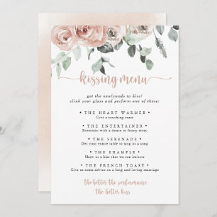 Classic Rose Rose Mariage Kissing Menu Carte de je