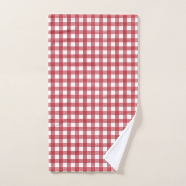 Classic Rouge et Blanc En vichy Plaid Motif (Serviette à main)