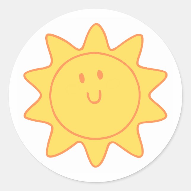 Classic Round Stickers (Cute Design) (Devant)