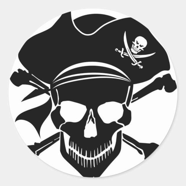 Classic Round Stickers – Skeleton Design (Devant)