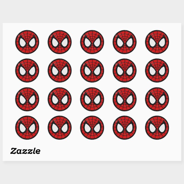 Classic Round Stickers – Spider Hero Design (Feuille)