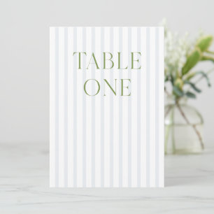 Classic Sage Green & Blue Mariage Numéro de table