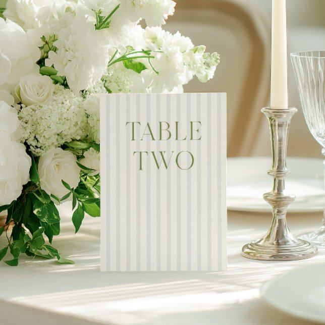 Classic Sage Green & Blue Mariage Numéro de table (Classic Sage Green & Blue Wedding Table Number)