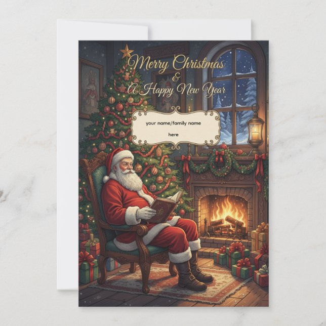Classic Santa Claus & Warm Candlelight Personalize (Devant)