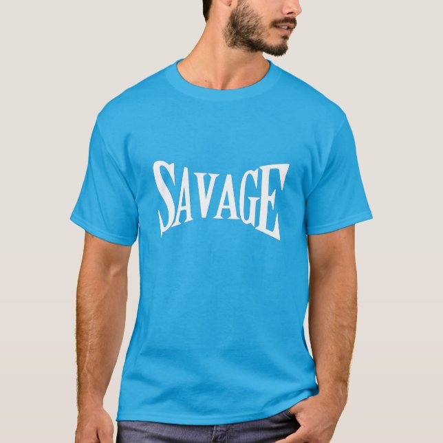 Classic SAVAGE Bold White Print T-shirt Homme (Devant)