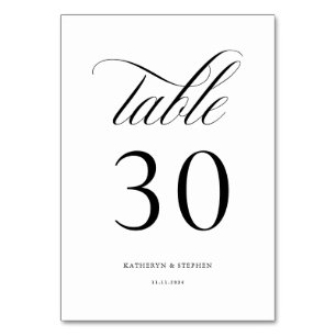 Classic Script élégant mariage Numéro de table 30