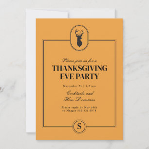 Classic Stag Thanksgiving Eve Party Invitation