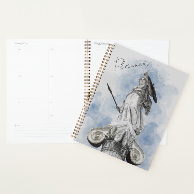 Classic Statue of Athena Planner – Greek Mythology (Devant avec enveloppe)