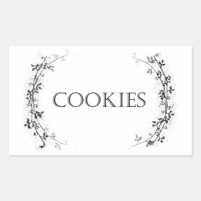 Classic Vine Design Cookie Jar Stickers Étiquette (Devant)