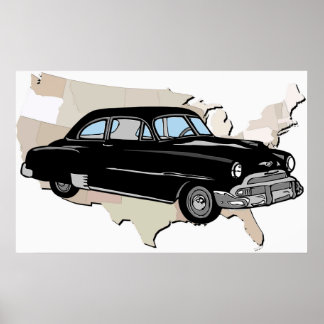 Classic Vintage 1950s Poster Chevy