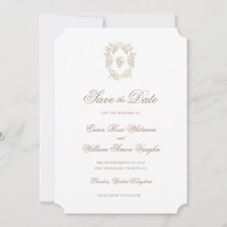 Classic Wedding Crest Save The Date Invitation