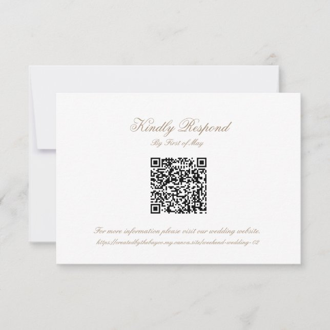 Classic Wedding Monogram Crest QR code RSVP Card (Devant)