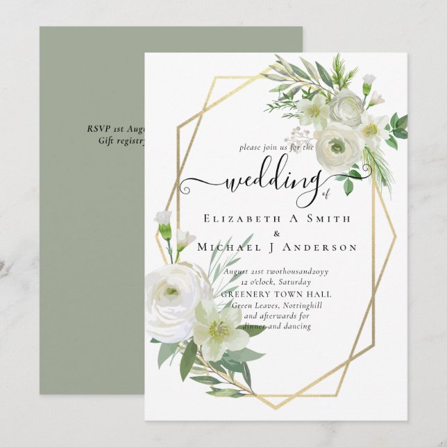 Classic White Rose Mariage or (Devant / Derrière)