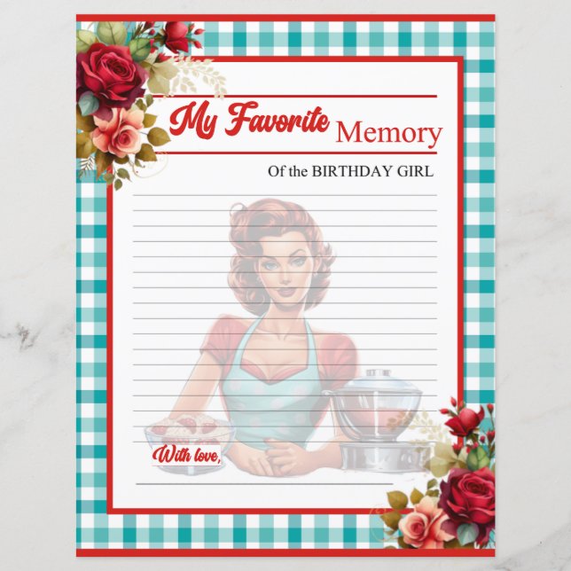 Classique Bleu Anniversaire Fête Mémoire Favorite (Devant)