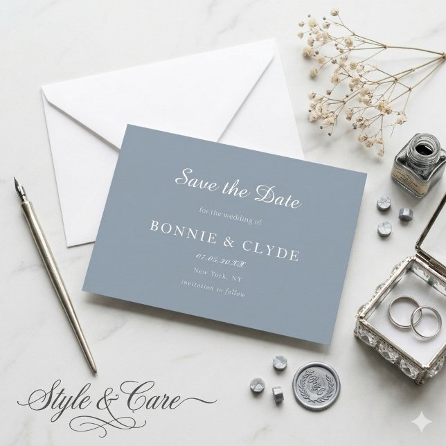 Classique Carte de Mariage à Plat 'Save the Date'  (Classic Flat Wedding Save the Date with Modern Style)