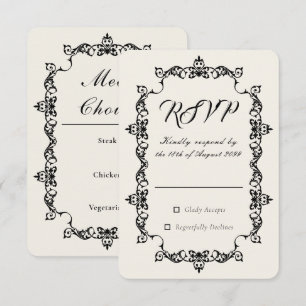 Classique Carte de Réponse de Mariage en Ivoire An