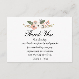 Classique Chic mariage carte de remerciements