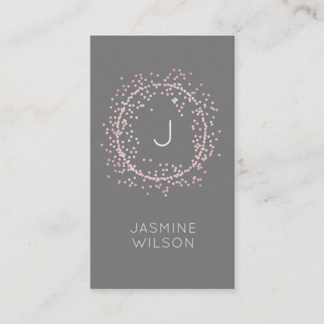 Classique Confetti | Carte de visite minimal (Devant)