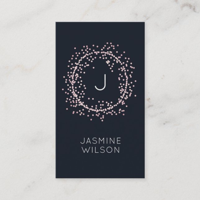 Classique Confetti | Carte de visite minimal (Devant)