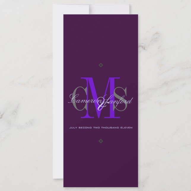Classique + Contemporain Monogramme Invitations de (Devant)