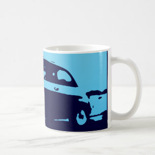 Classique de Fiat 500 - bleu de lt sur la tasse