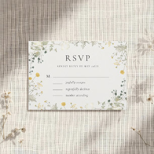 Classique Élégant Faire-Part de Mariage aux Fleurs