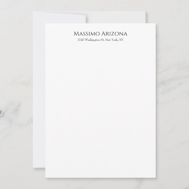 Classique Élégant Simple Noir & Blanc Minimaliste (Devant)