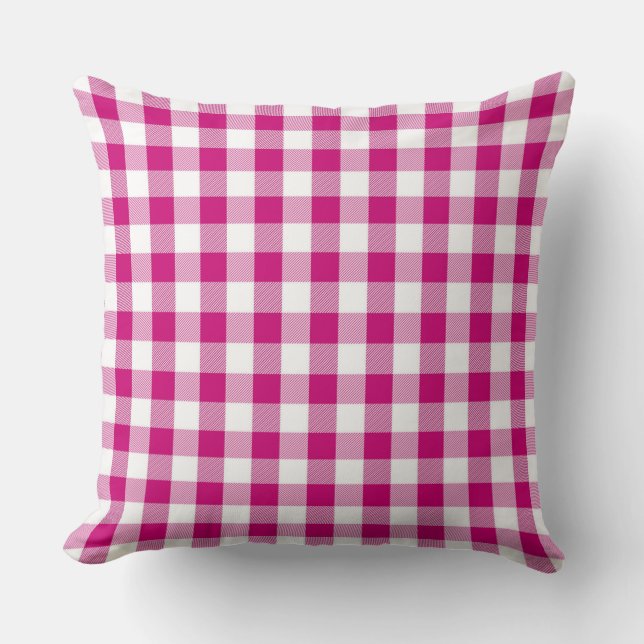 Classique Magenta En vichy Motif Jeu Oreiller (Recto)