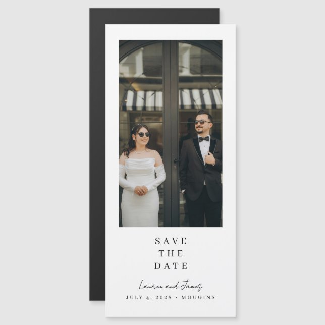 Classique Moderne Magnétique Mariage Enregistrer L (Devant / Derrière)