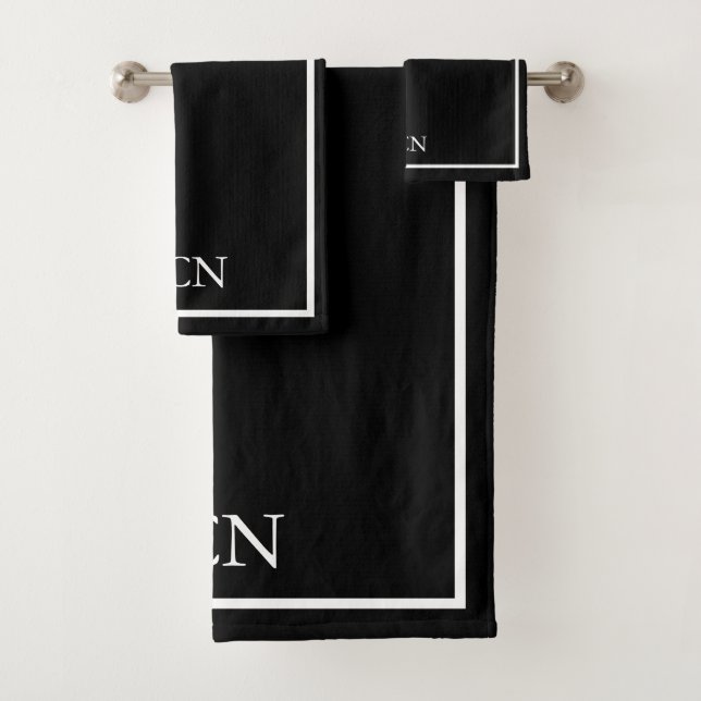 Classique Monogrammé Bordure Noir et Blanc  (En situation)