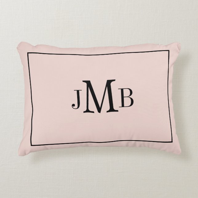 Classique, Monogramme rose pâle Accent Coussin (Devant)