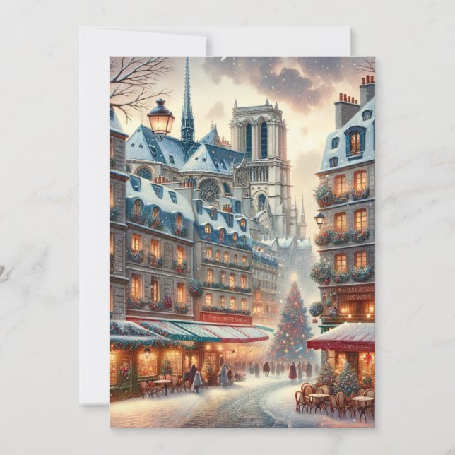 Classique Noël parisien - Carte de vœux (Devant)